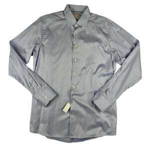 Eton Contemporary Fit Signature Twill Cotton Dress Shirt Blue Size 41 | 16